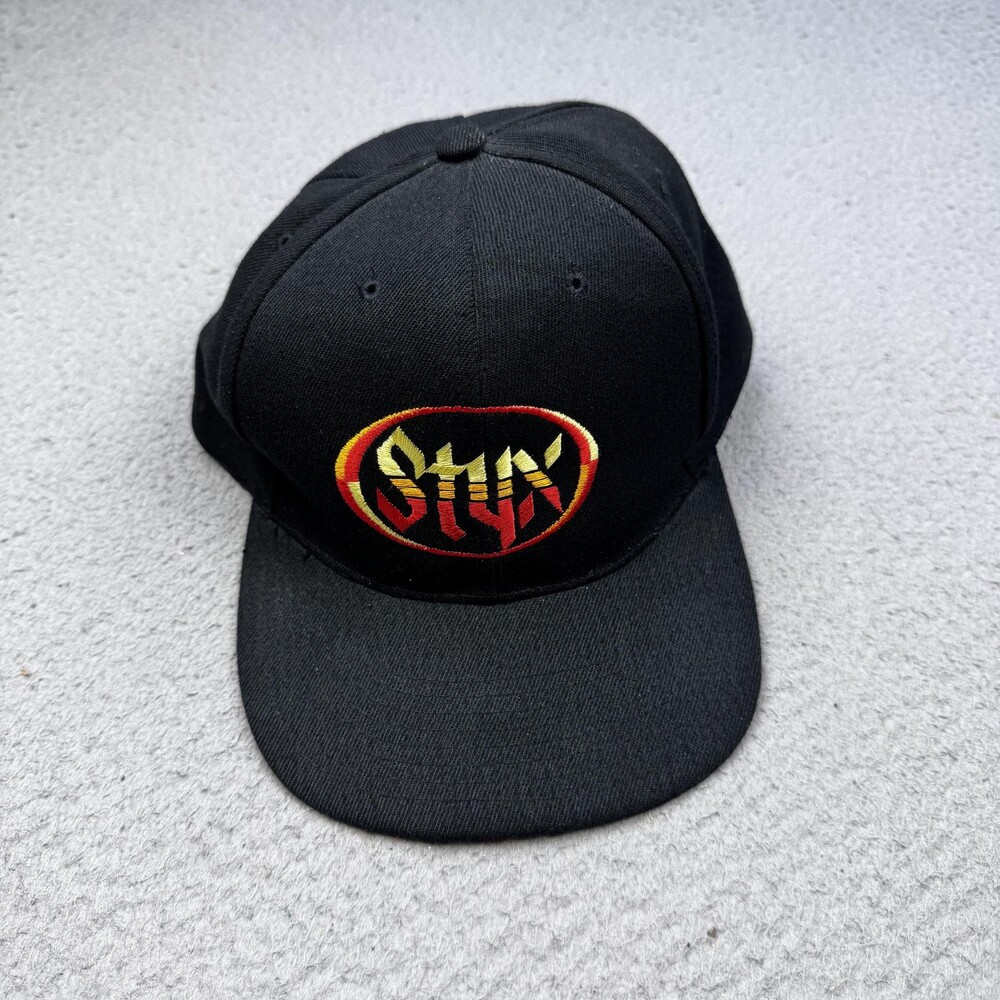 Vintage Styx Hat Cap Snap Back Black Return To The Paradise Theater Mens 90s